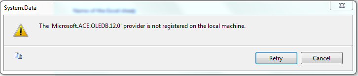 The ‘Microsoft.ACE.OLEDB.12.0′ provider is not registered on the ...